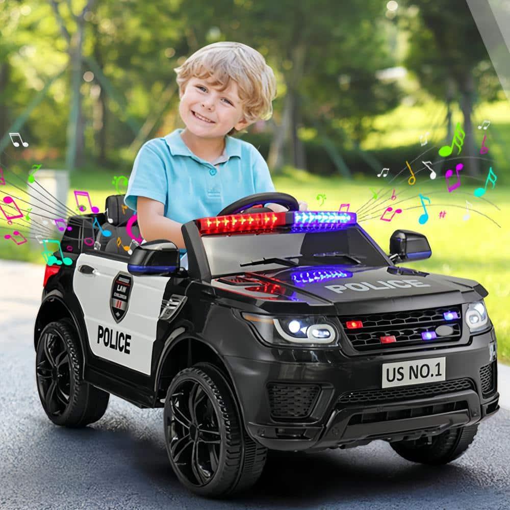 Allied Plush Inc 12V Kids Ride on Car, Electric Police Cars with Remote Control