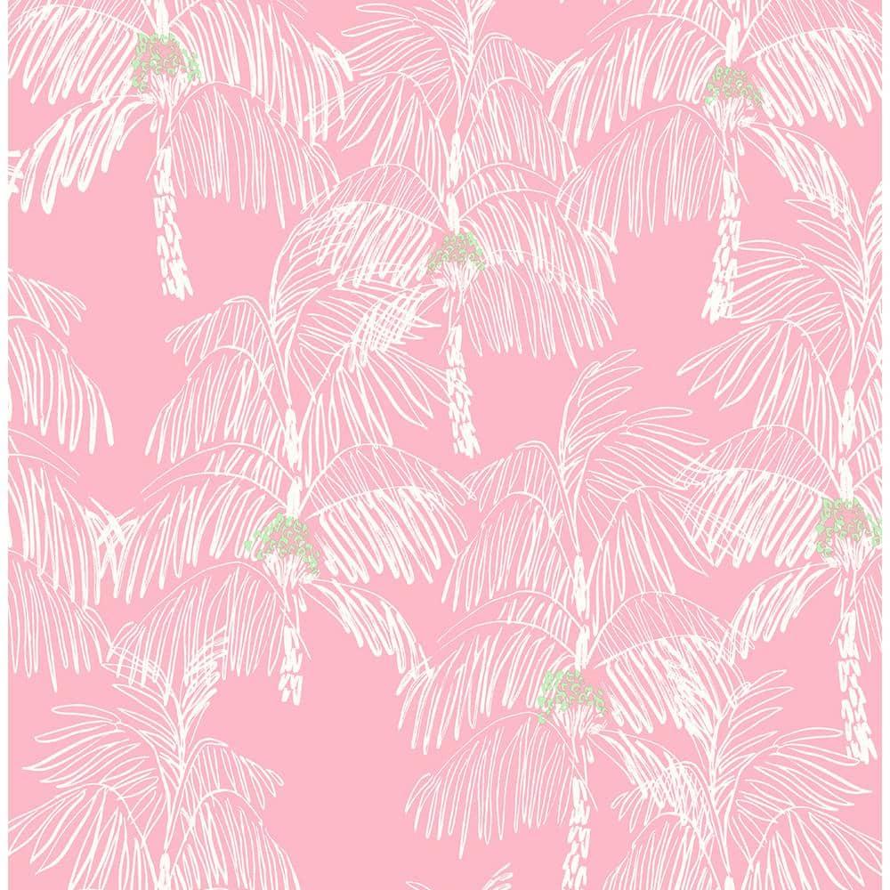 NextWall  Palm Beach Peel and Stick Wallpaper Flamingo
