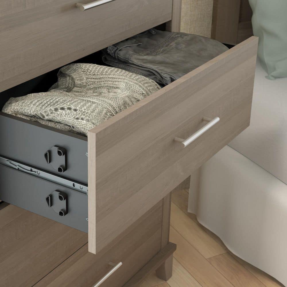 Somerset 6 Drawer Dresser in Gray - Bush Furniture: Mid-Century Style, Ample Storage Space