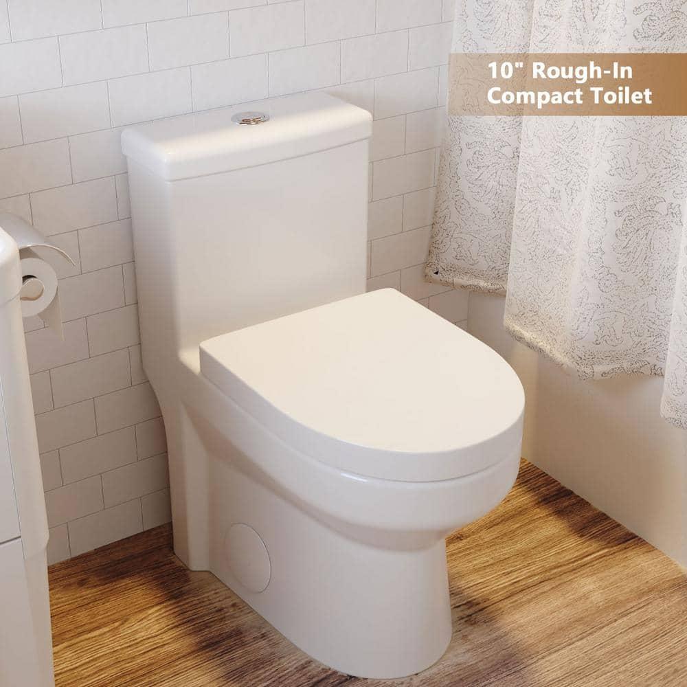 DeerValley Liberty Compact Toilets One-Piece Toilet With High-Efficiency Flush Round Toilet for Space-Saving Floor Mounted (Seat Included)