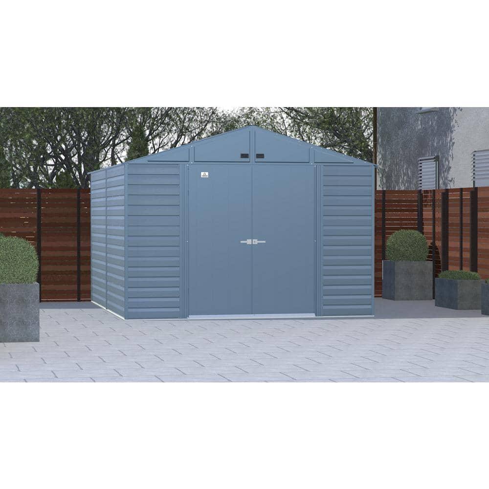 Arrow Select Steel Storage Shed Steel Storage Shed, 10x12, Blue Grey