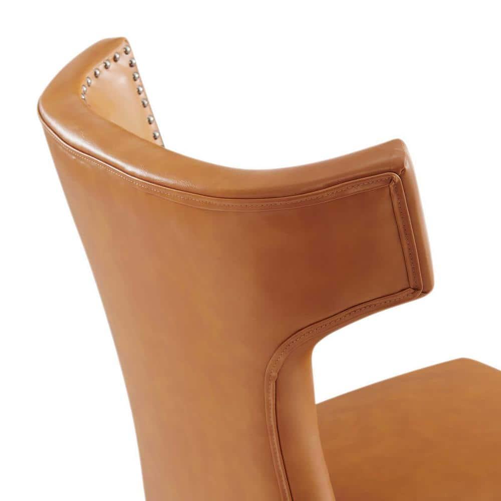 Modway Curve Vegan Leather Dining Chair in Tan