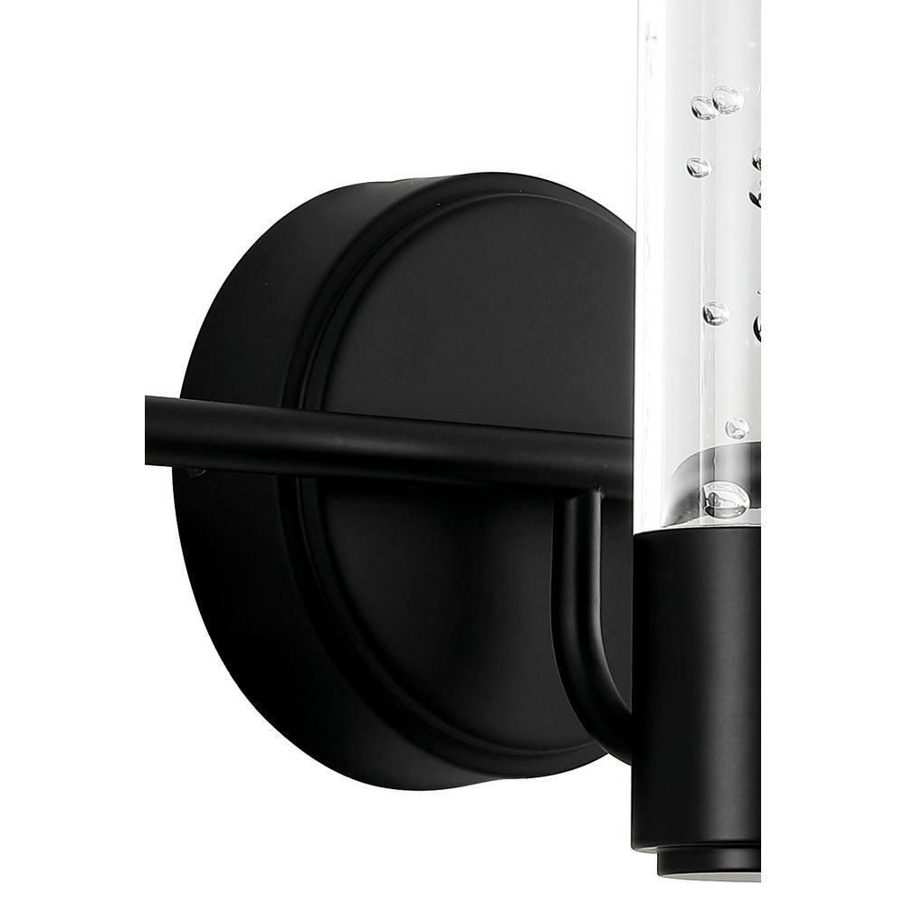Bolha 18" 3-Light Minimalist Modern Bubble Acrylic/Iron Integrated LED Vanity Light, Black