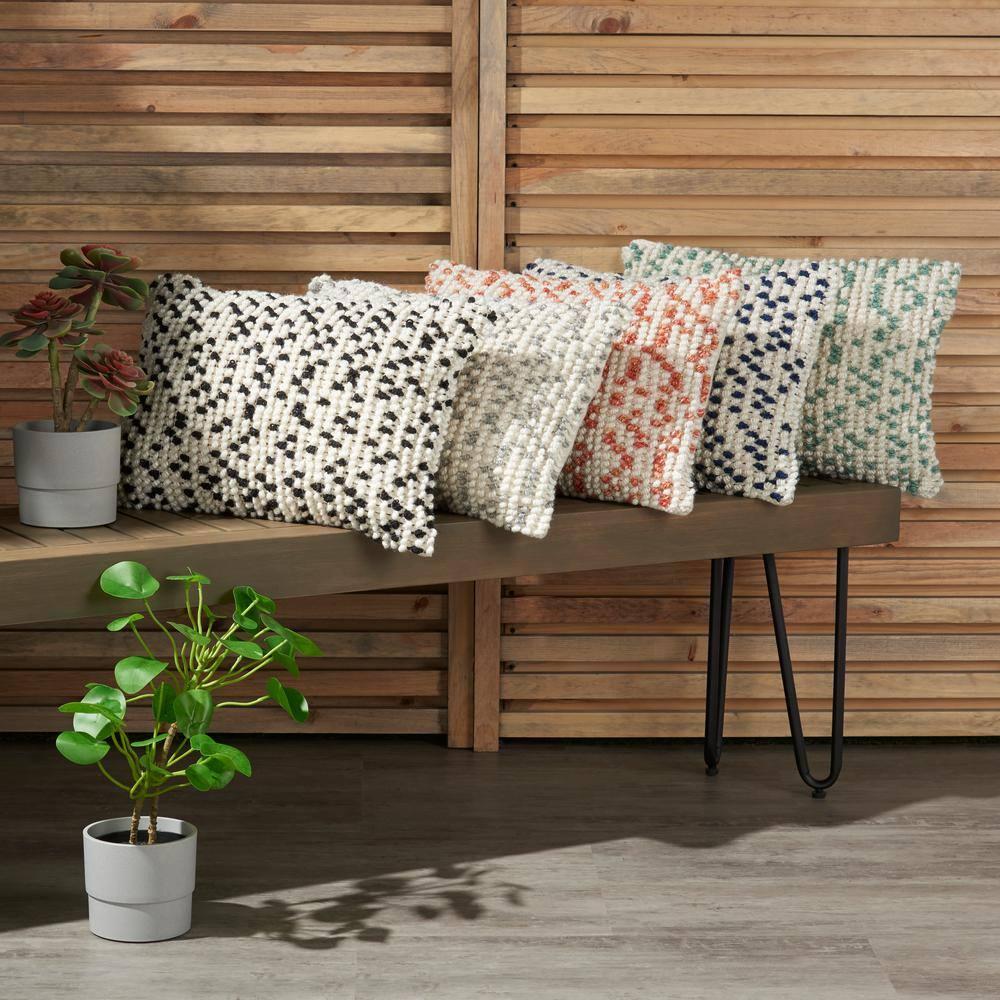 Nourison Outdoor Pillows Coral Decorative Throw Pillow , 14"X20"