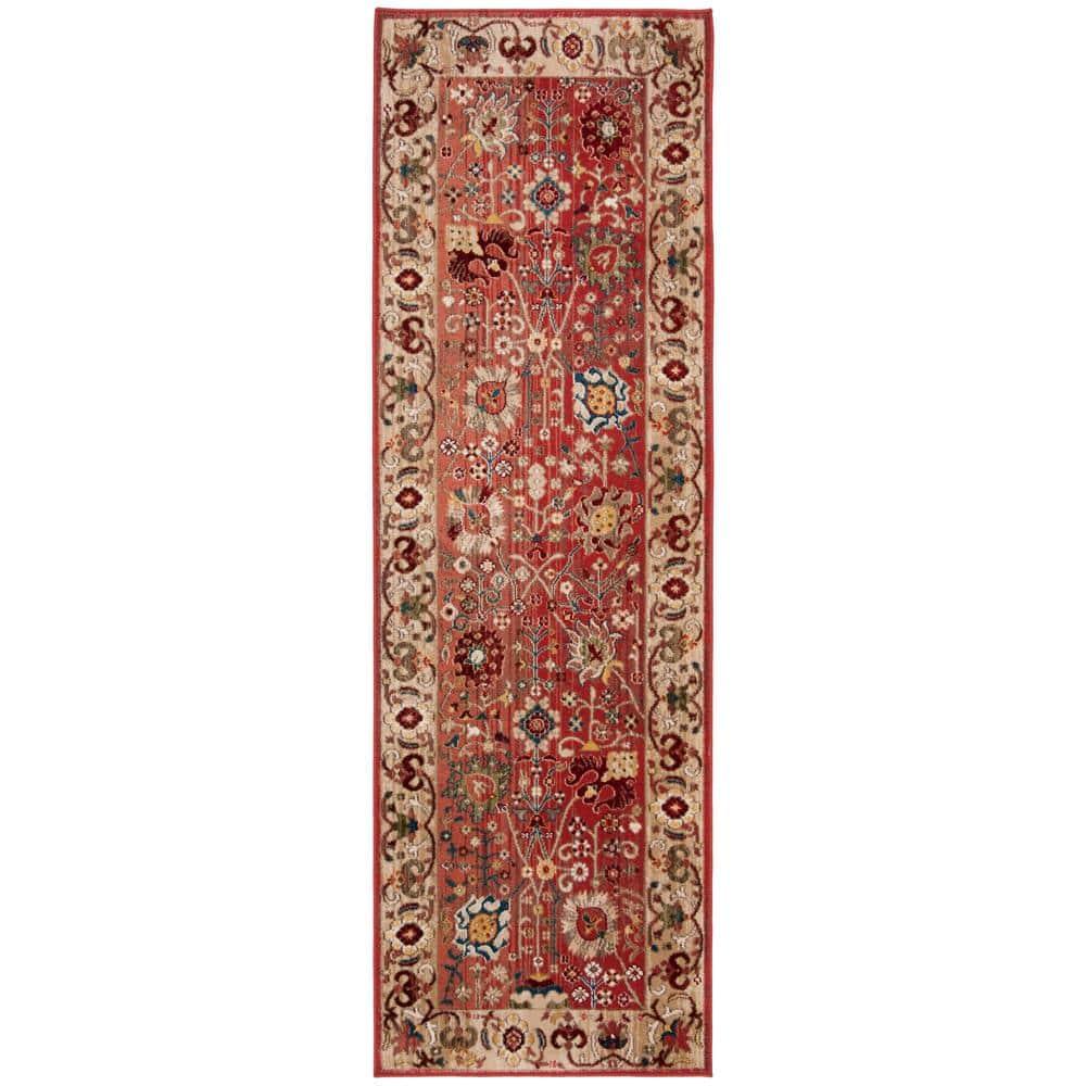 Kashan KSN303 Power Loomed Runner Rug - Red/Beige - 2'6"x8' - Safavieh