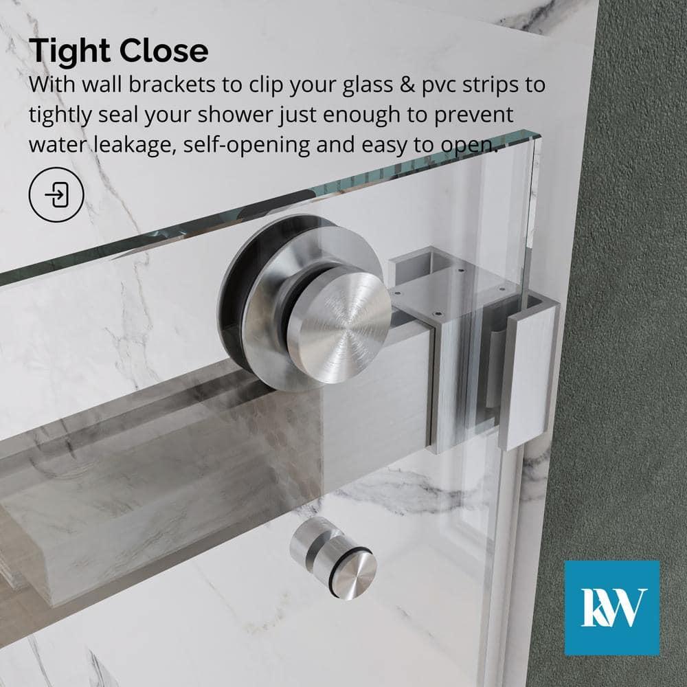 AZUPIN 60'' W 66'' H Frameless Rectangle Reversible Shower Enclosure AZ-DS01-6066-BR