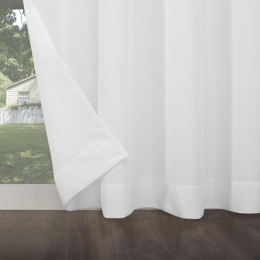 54"x84" Sun Zero Room Darkening Sailor UV Protectant Grommet Indoor/Outdoor Curtain Panel White: Patio Door Curtains