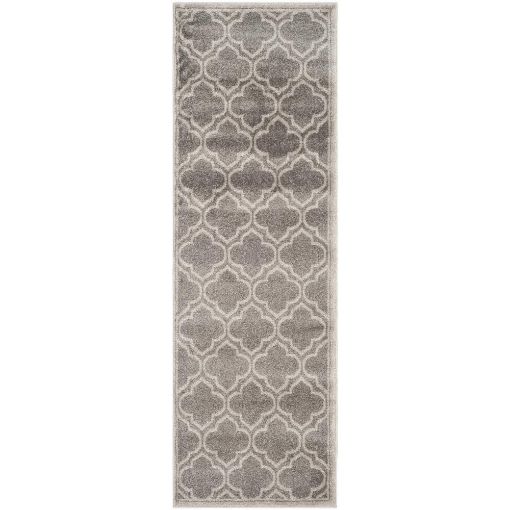 Amherst AMT412 Power Loomed Runner Rug - Grey/Light Grey - 2'3"x22' - Safavieh.