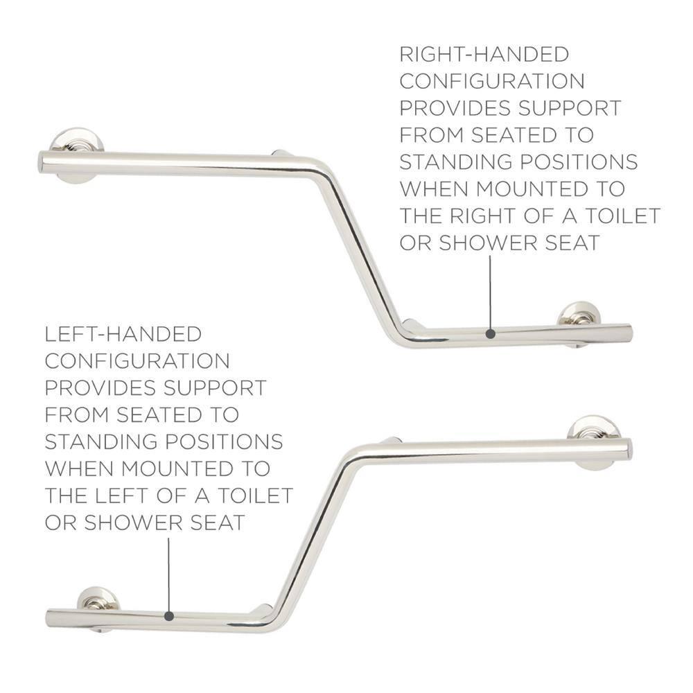 Lifestyle & Wellness Zuma Angled Wall-Mount 38" Left-Handed Grab Bar