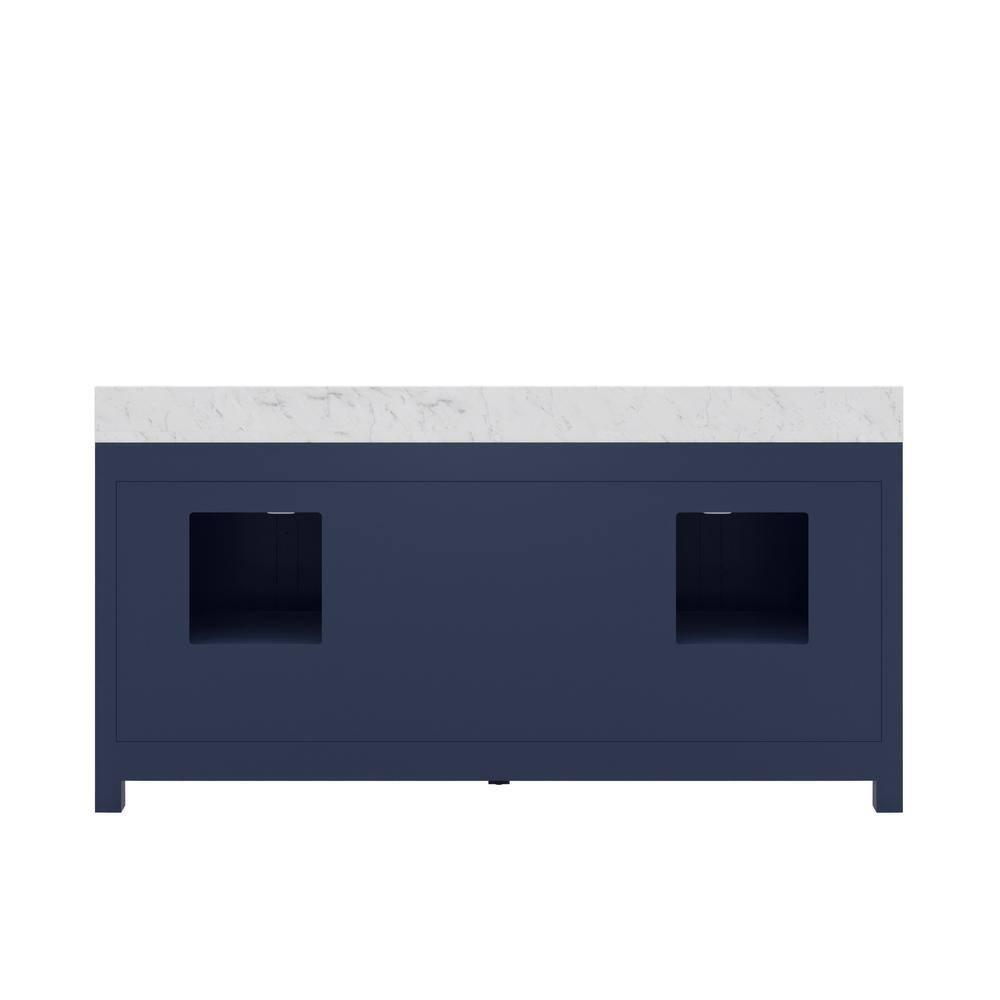 Madison 72" Monarch Blue Double Sink Vanity with Marble Top