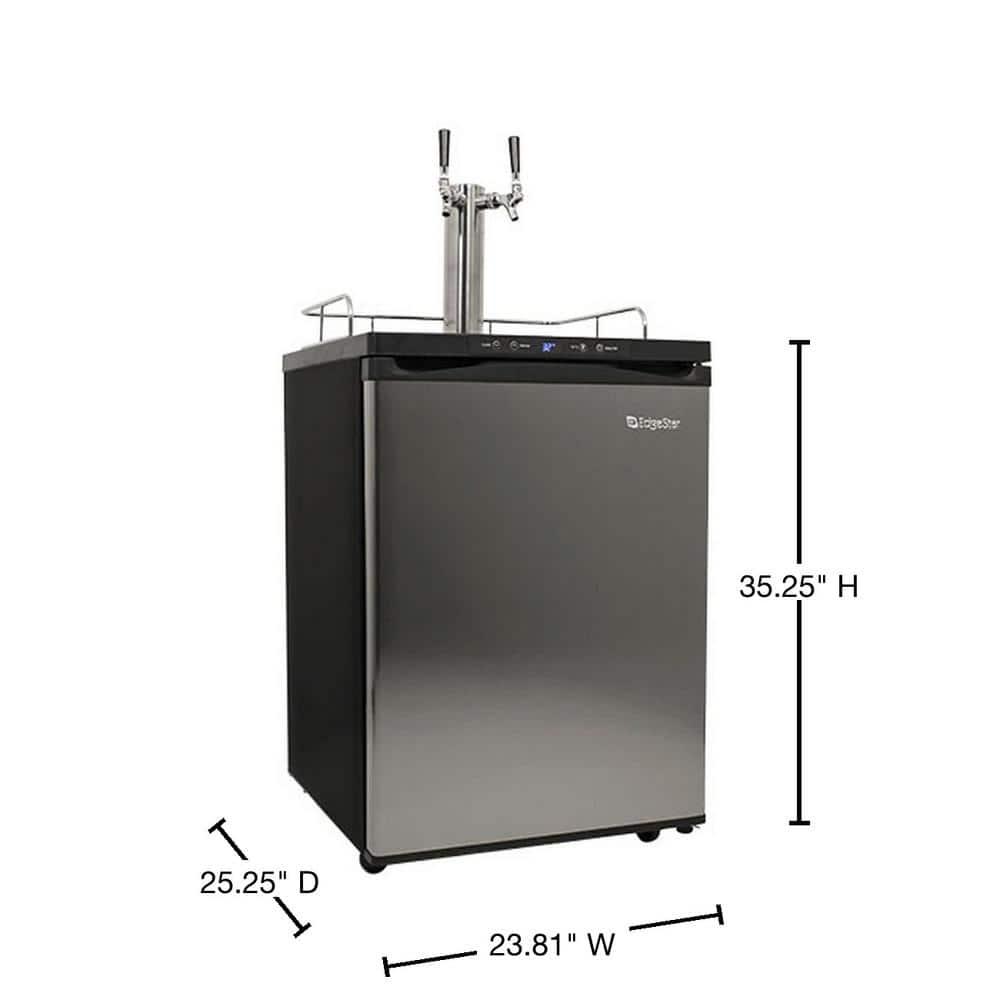 EdgeStar EdgeStar 5.6 Cubic Feet Dual Tap Freestanding Kegerator with Adjustable Temperature