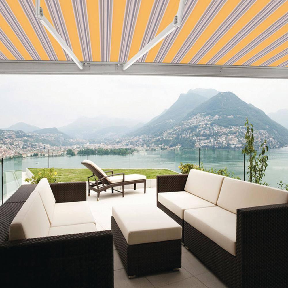 Advaning 10.5'' Fabric, Metal Cover Retractable Patio Awning