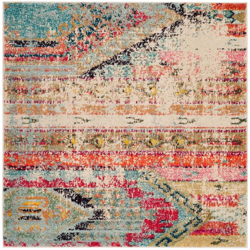 Monaco MNC222 Power Loomed Indoor Area Rug - Multi - 4'x4' - Safavieh.