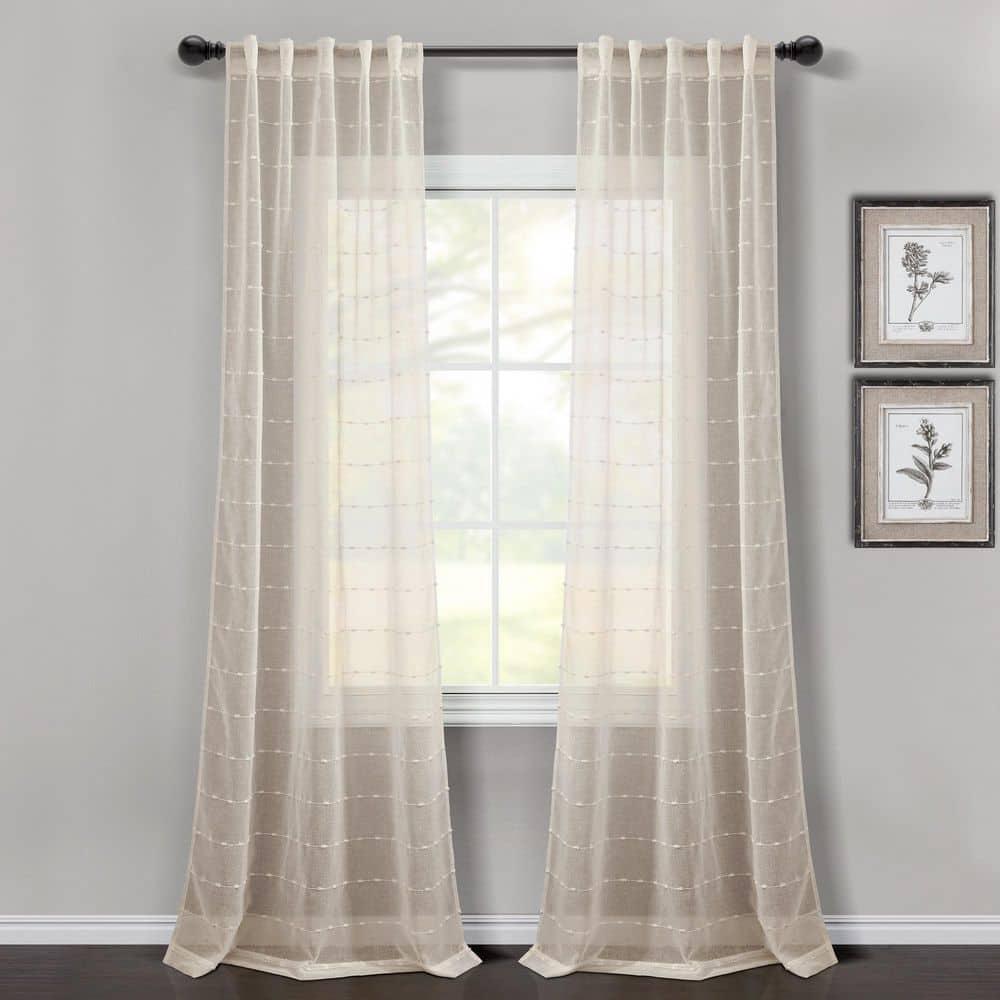 Lush Decor Solid Sheer Curtain Panels (Set of 2)