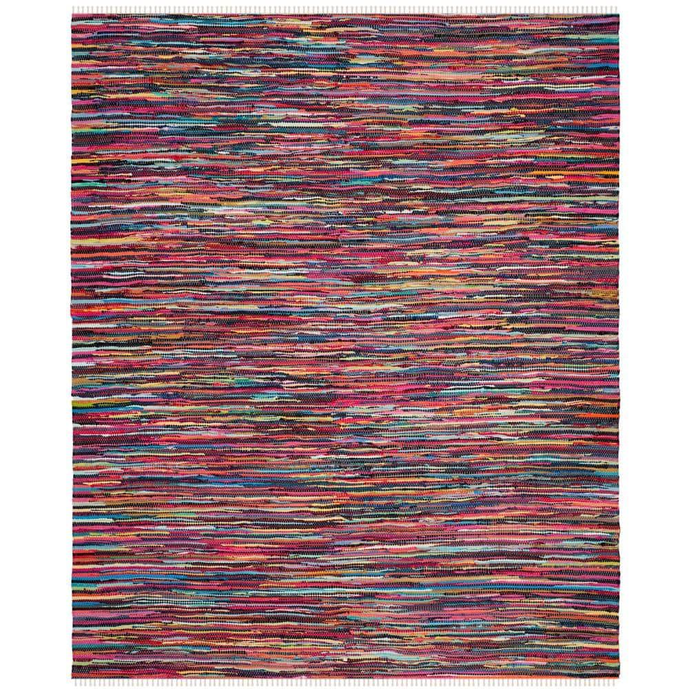 Rag Area Rug RAR128 Hand Woven Area Rug - Multi - 8'x10' - Safavieh.