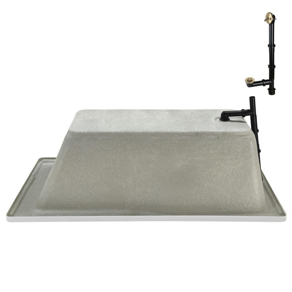 60'' x 32'' Acrylic Soaking Drop-In Bathtub, Drain Included