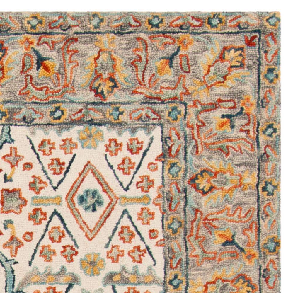 Aspen APN308 Hand Tufted Indoor Area Rug - Ivory/Blue - 9'x12' - Safavieh