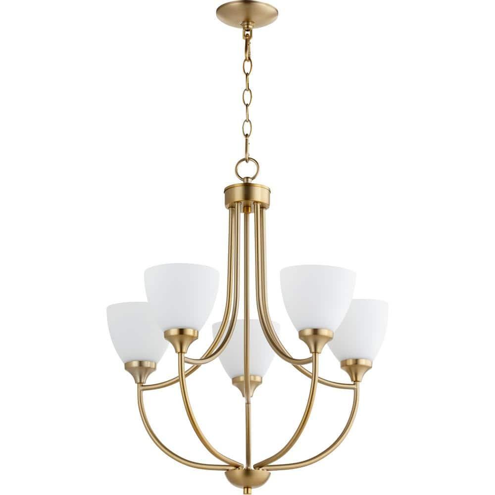 Quorum Lighting Enclave 5-Light Aged Brass Chandelier