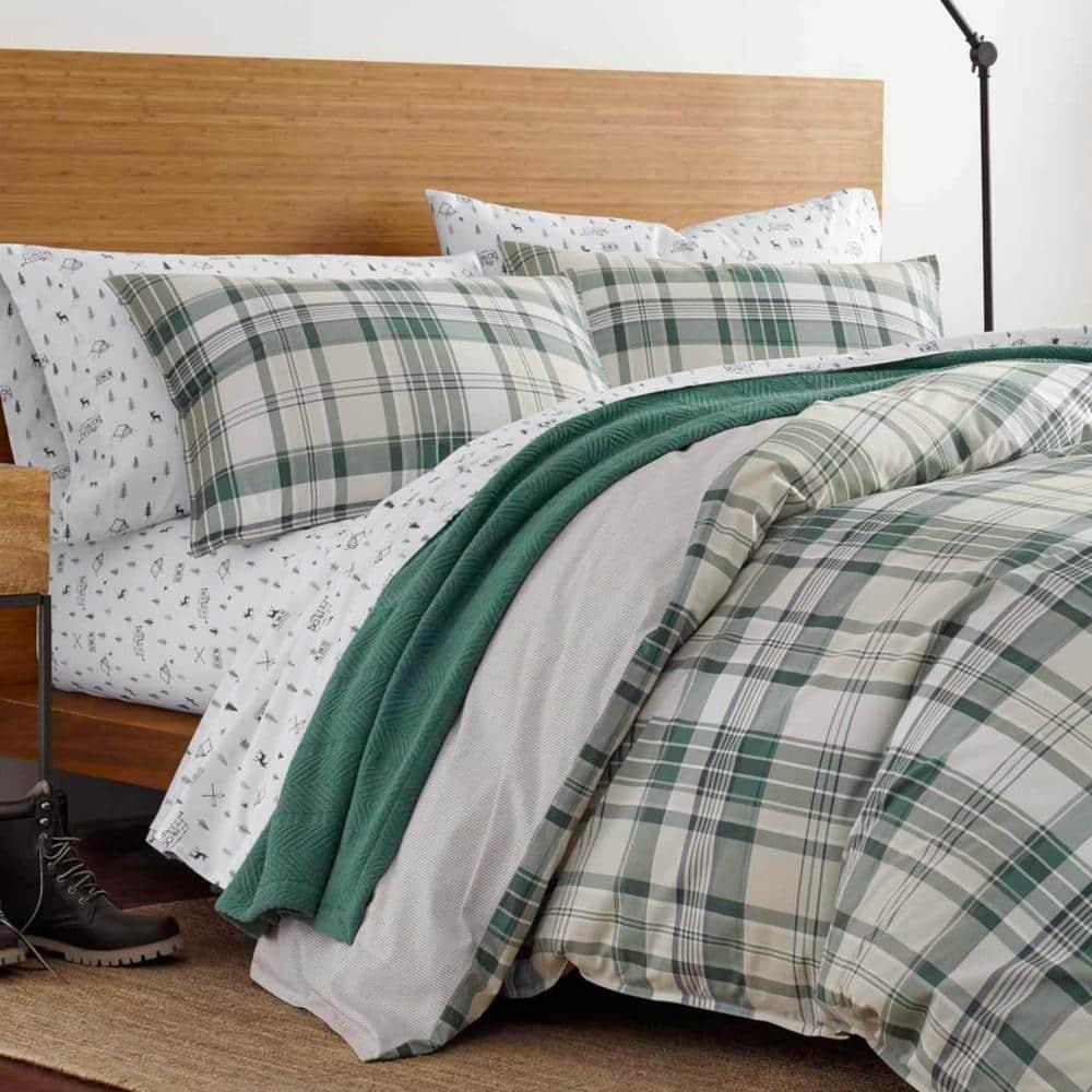 Eddie Bauer Eddie Bauer Timbers Green Cotton Reversible Bedding Set