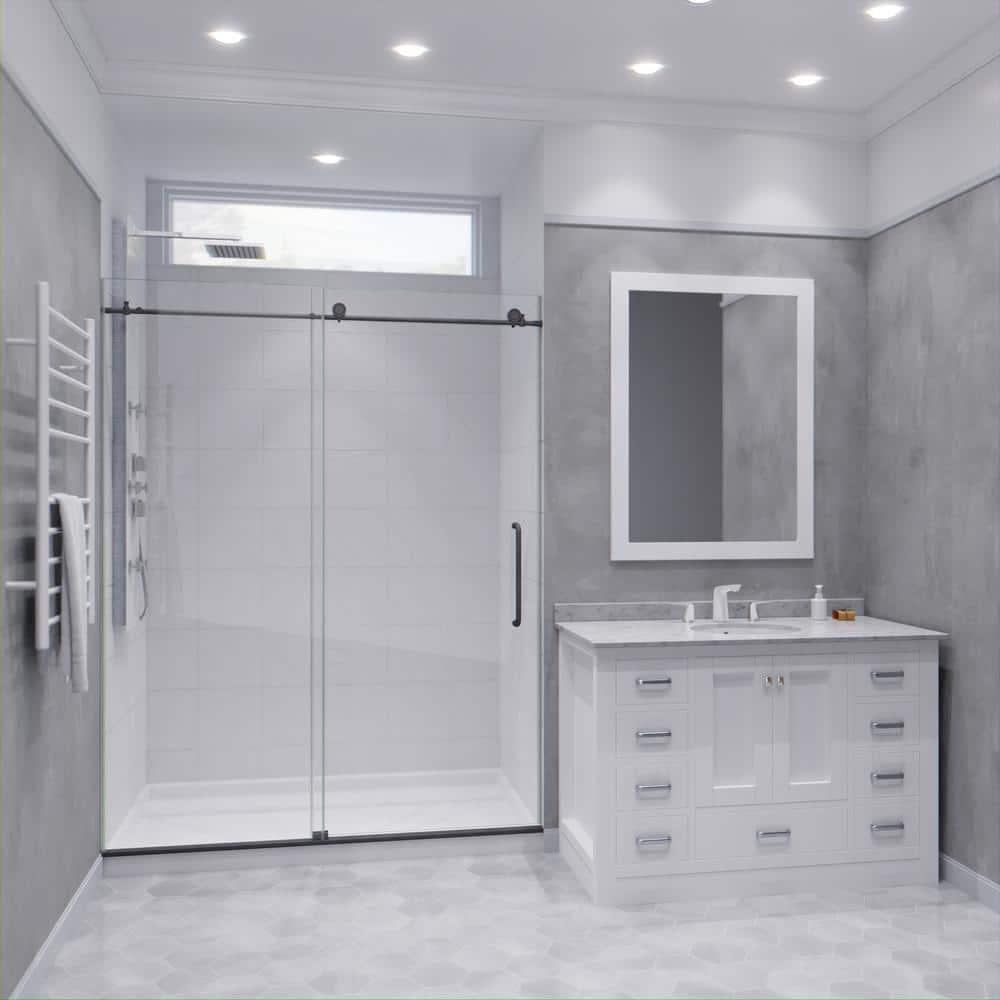 60” W x 76” H Sliding Frameless Shower Door
