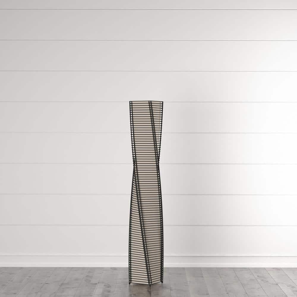 Stix Floor Lantern Black - Adesso: Twisting Cane Stick Design, ETL Listed, No Assembly Required