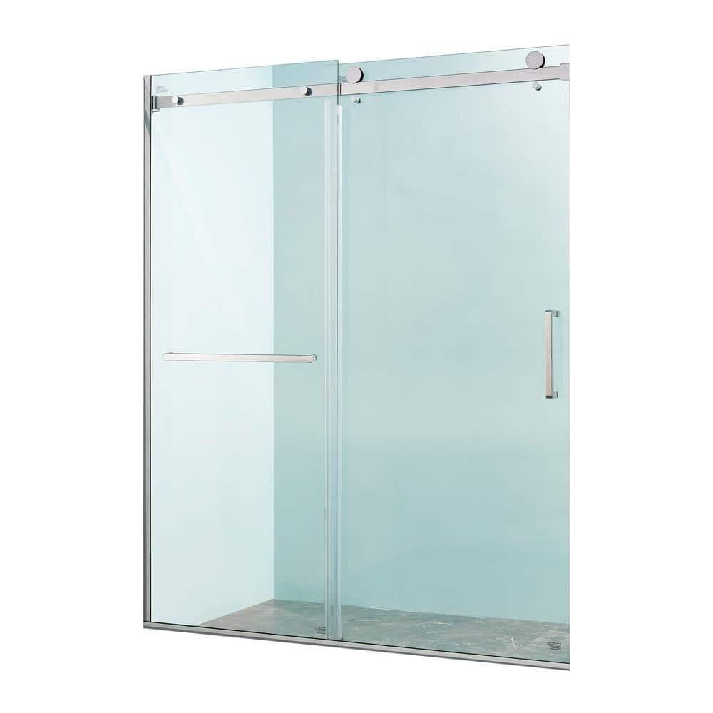 56"-60 ‘W x 75’ Aluminum Framed Single Slide Design Shower Door