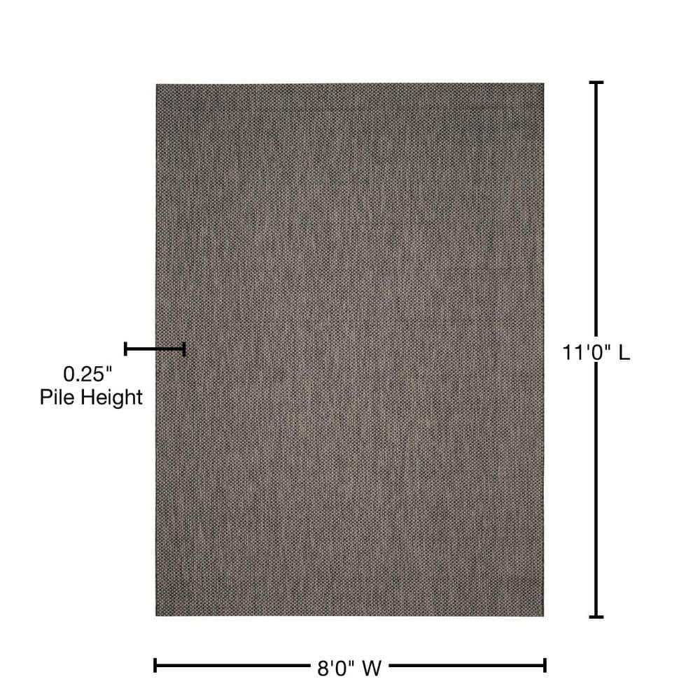 Courtyard CY8521 Power Loomed Indoor/Outdoor Area Rug - Black/Beige - 8'x11' - Safavieh.