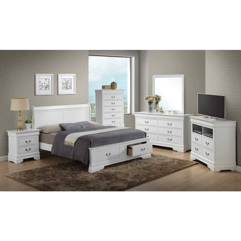 Maykoosh French Flair Queen Storage Bed , white