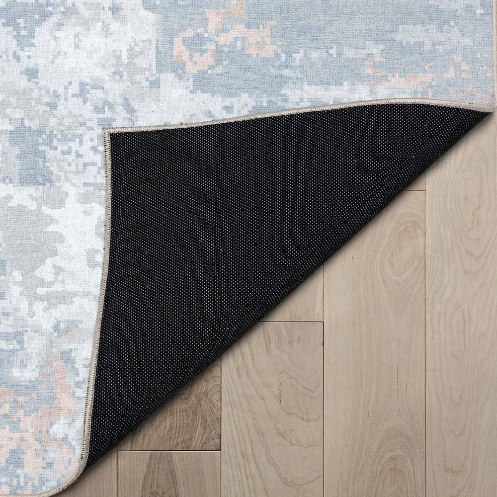 Nuzzo Marrakech Mid-Century Modern Brushstroke Flat-Weave Blue Coral Area Rug