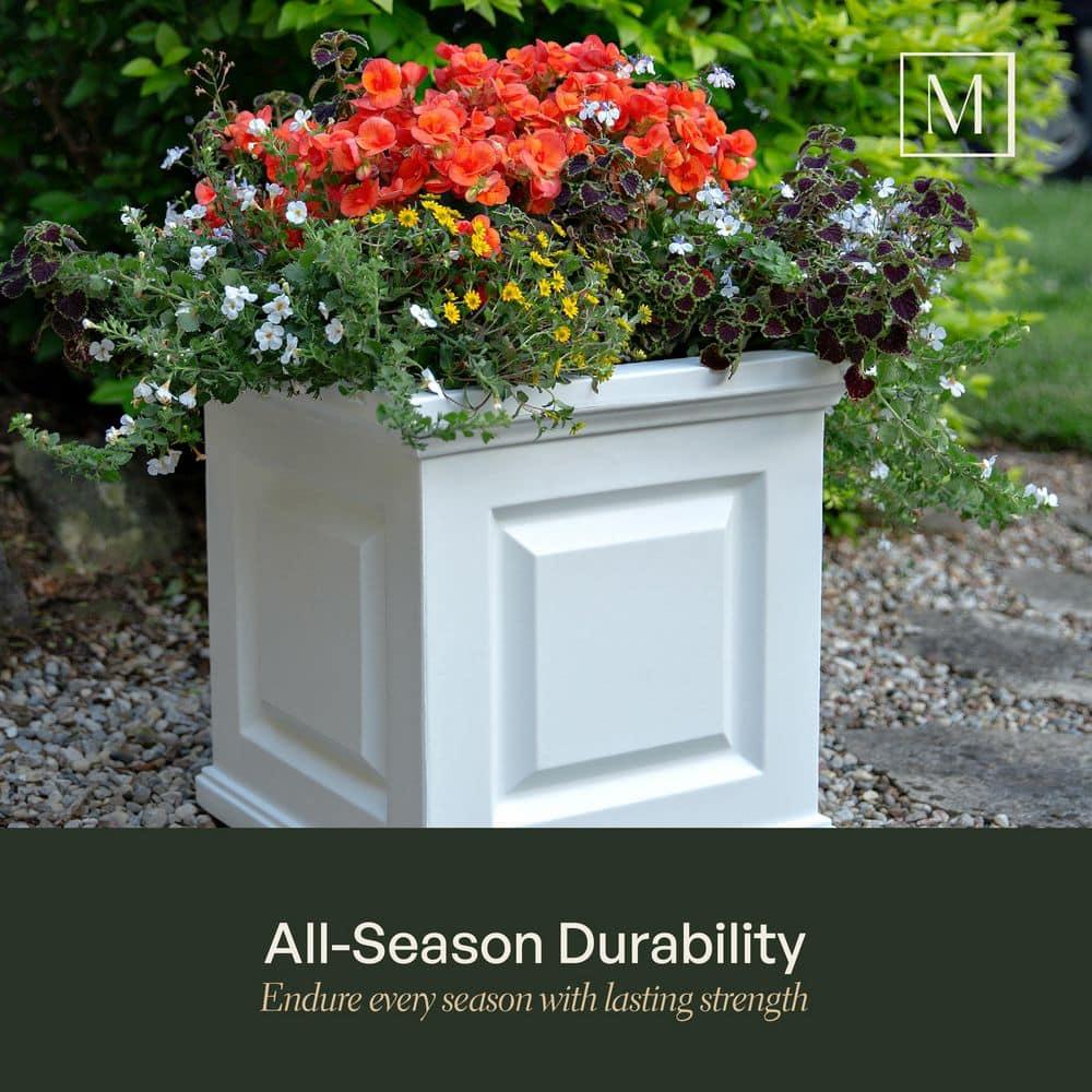 Mayne Inc. Nantucket Square Resin Planter Box with Water Reservoir