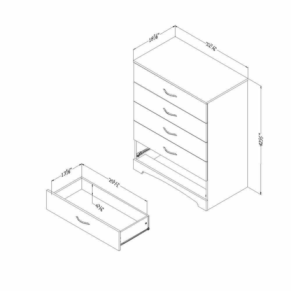 Step One 33'' W 5 - Drawer Dresser