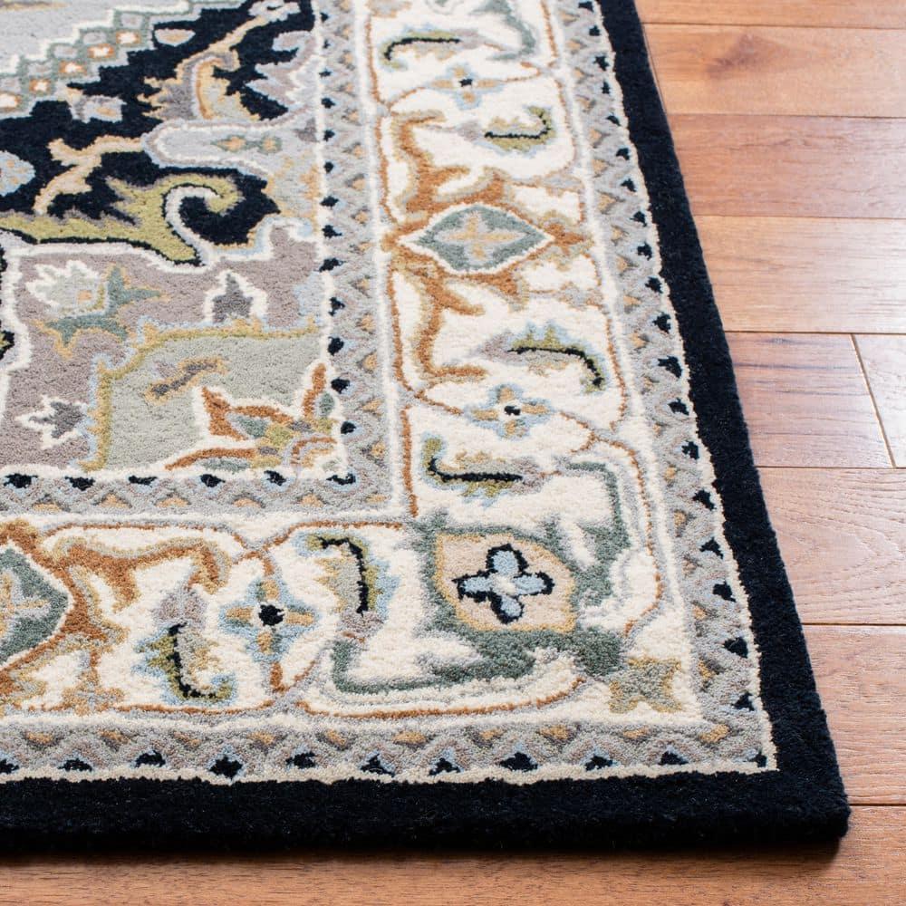 Heritage HG625 Handmade Area Rug - 5'x8' - Grey/Navy - Safavieh