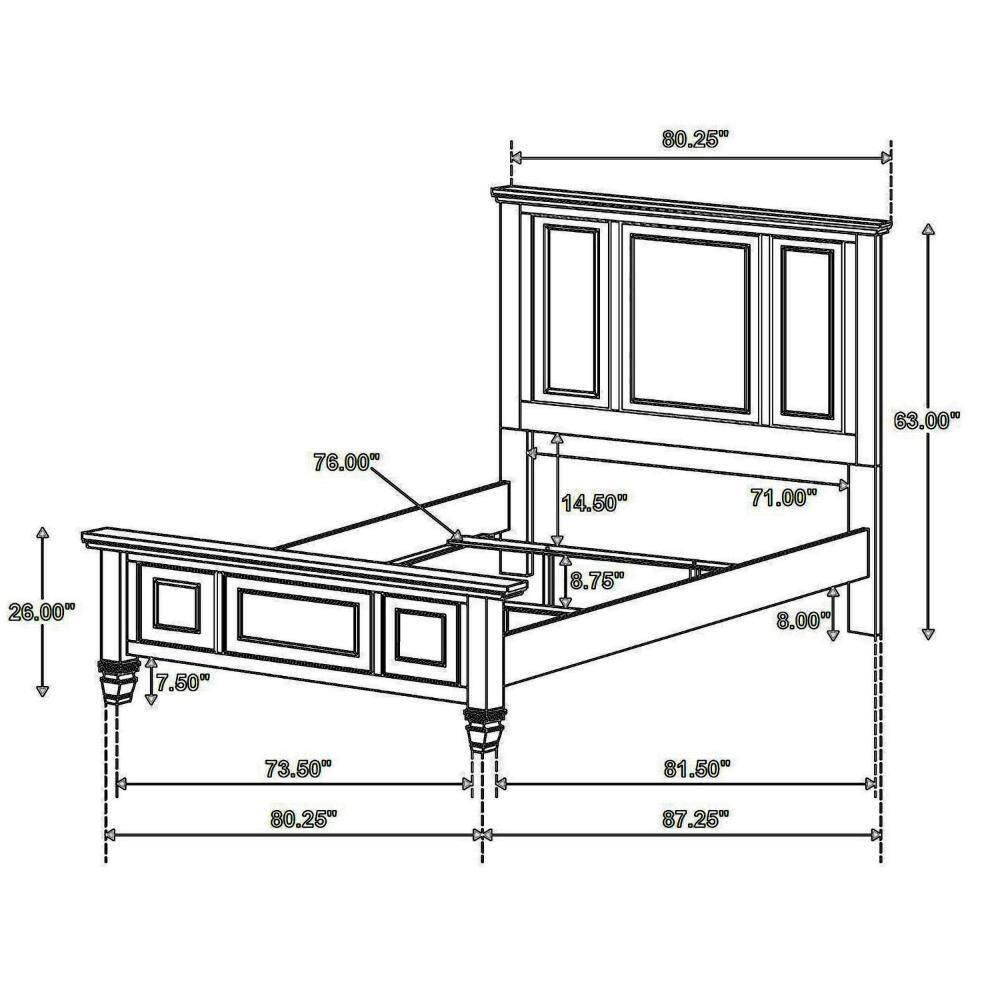 Lila King White Upholstered Wood Frame Bed with Drawer