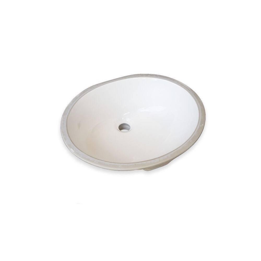 Wells Sinkware RTU1916-6B Wells Sinkware Rhythm Series 15.75'' Ceramic Oval Bathroom Sink with Overflow