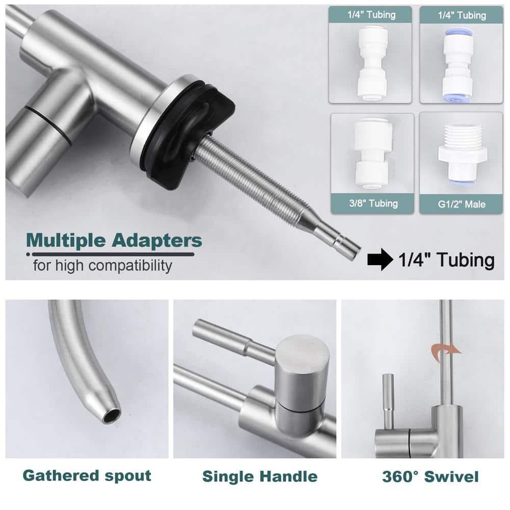 ARCORA ARCORA Stainless Steel Pull-Down Kitchen Faucet and Water Filter Faucet Combo AR7100301-L