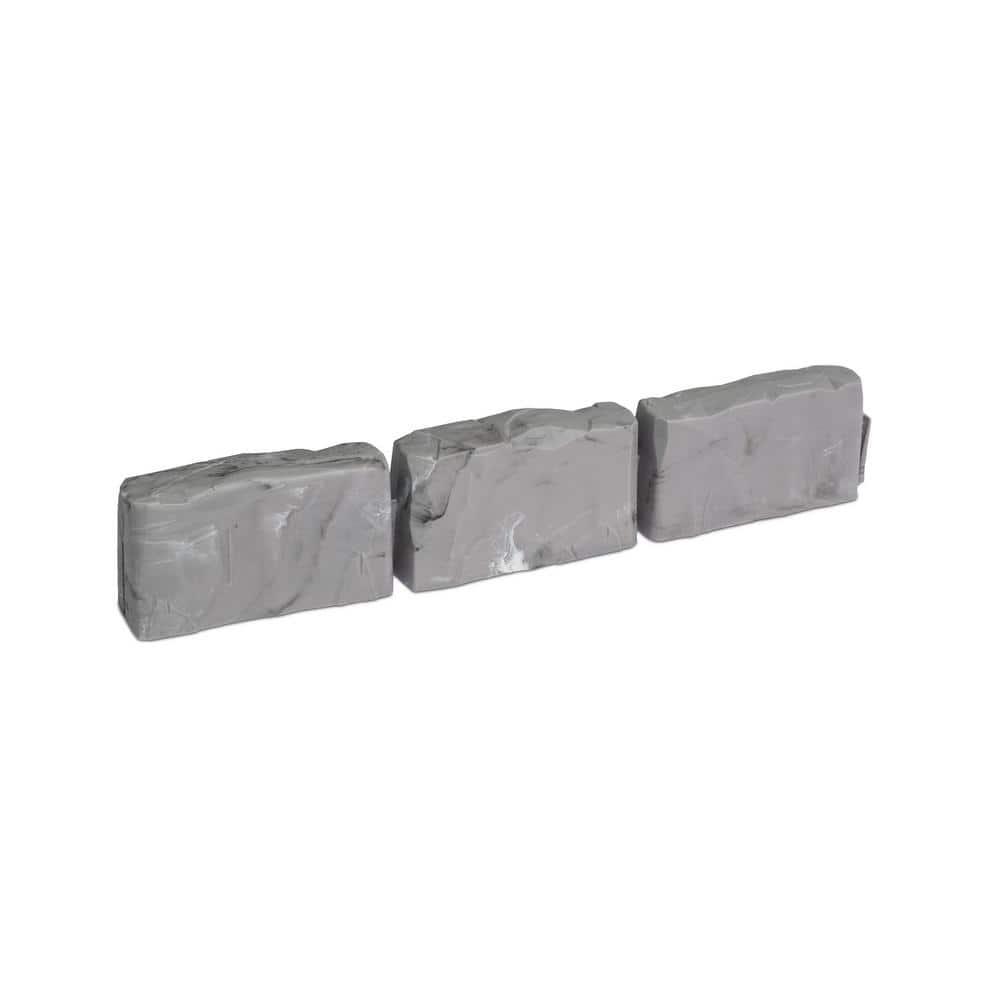 Slate Gray Faux Stone No-Dig Landscape Edging Kit with Anchoring Spikes