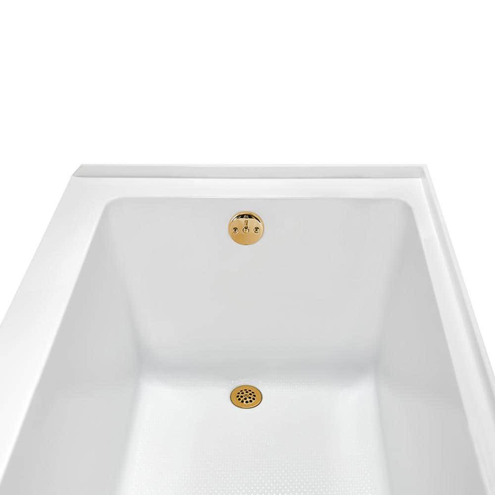 Streamline Bath Streamline 60 in. x 32 in. Acrylic Left-Hand Drain Alcove Bathtub in Glossy White With External Drain NAL-5560-BGL