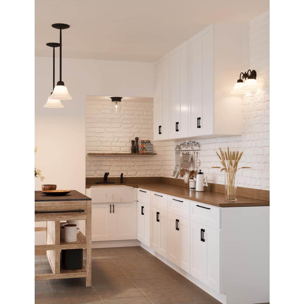 Design House Millbridge 2-Light Dimmable Vanity or Wall Light with Frosted Glass Shades, Oil Rubbed Bronze