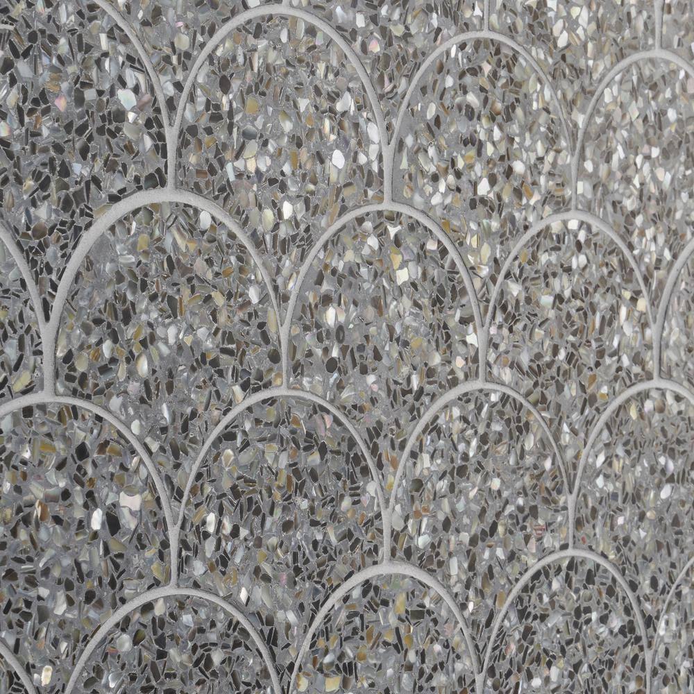 Shoal 5" Fishscale Terrazzo and Pearl Wall & Floor Mosaic Tile (0.74 Sq. Ft. / Sheet)