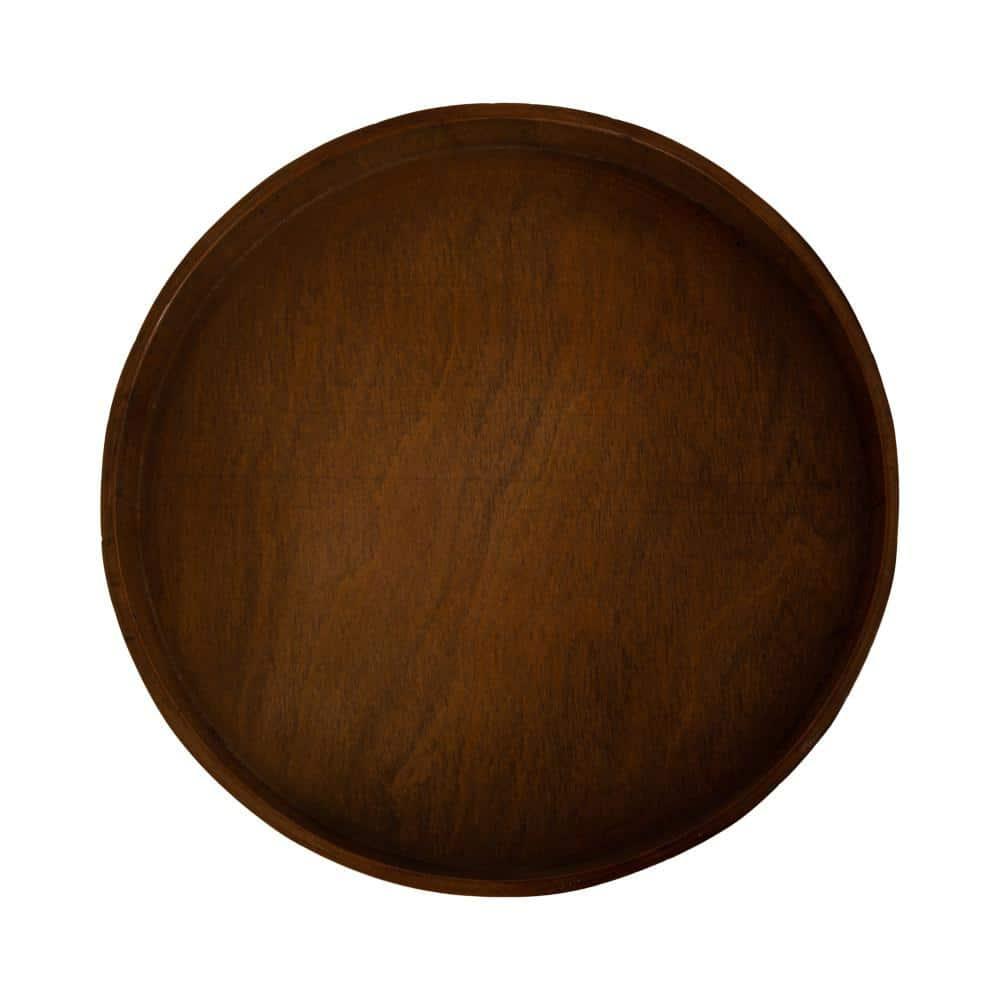 Kate and Laurel Bellport Pedestal End Table, 10x10x22, Rustic Brown