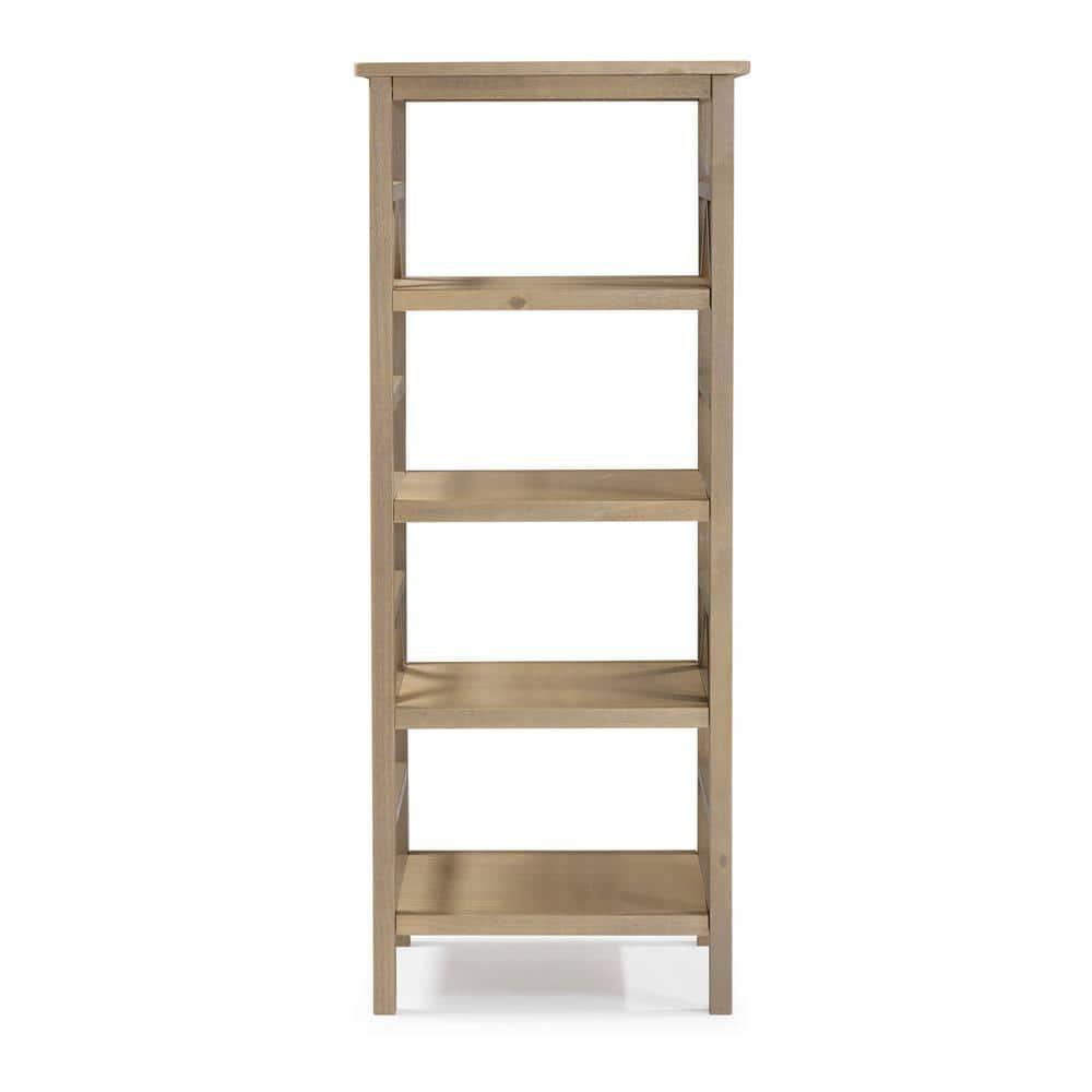 54.45" Original PT - Titian Transitional Solid Wood Display and Storage Bookshelf Driftwood - Linon
