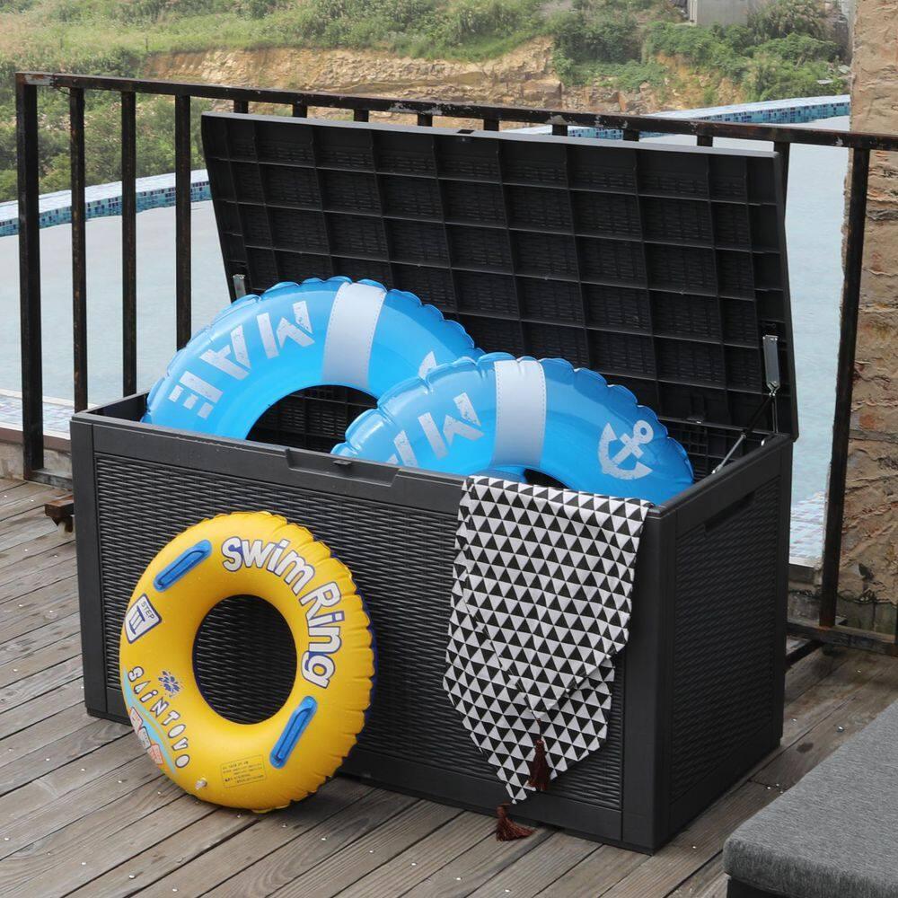 GUNJI GUNJI 100 Gallon Water Resistant Resin Lockable Deck Box