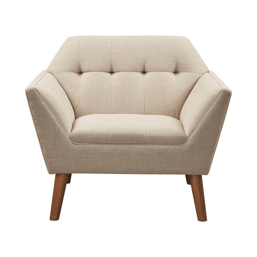 Newport Lounge Chair Beige - Ink+Ivy: Polyester Upholstered, Wood Legs, Foam Cushion, Spot Clean