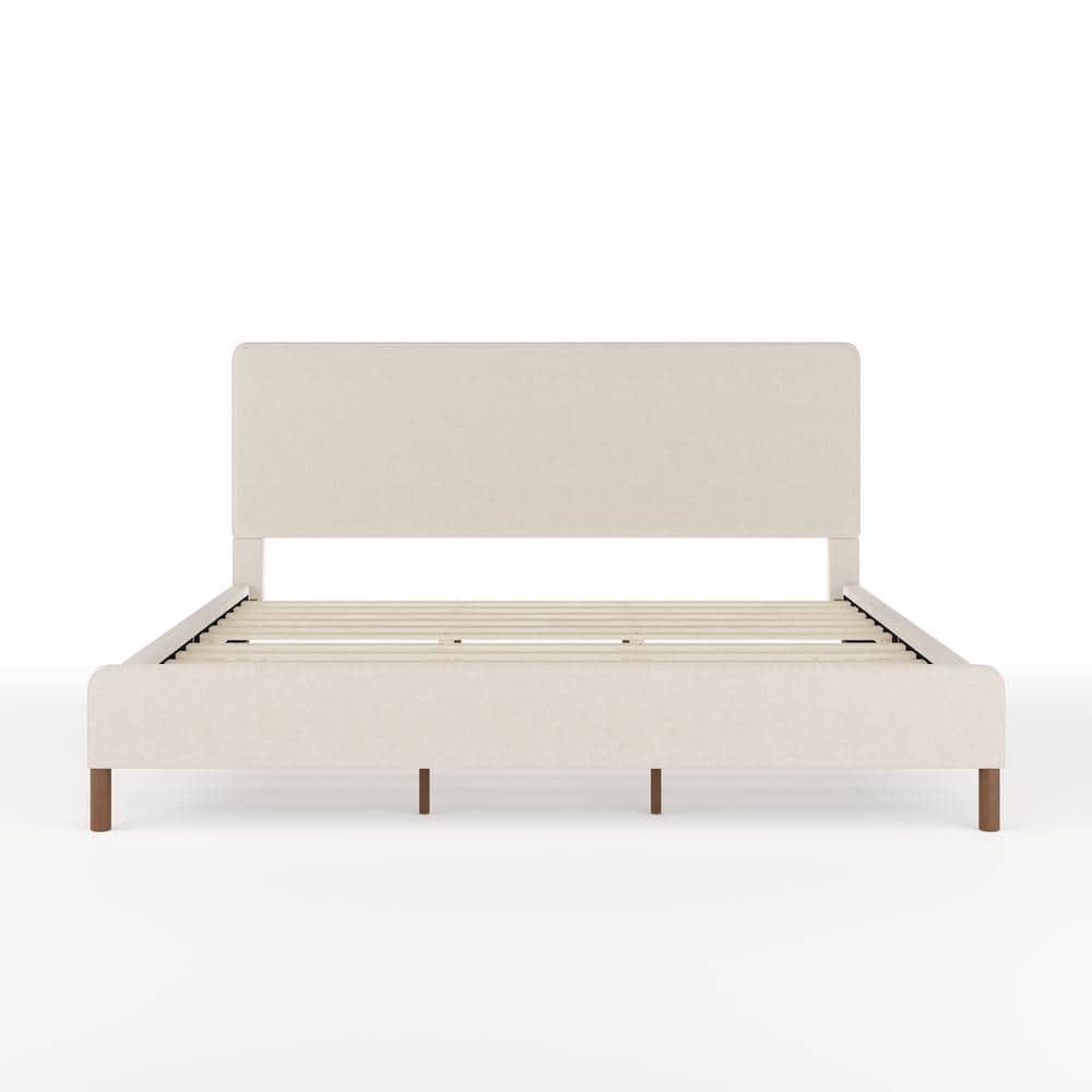 Martha Stewart Martha Stewart Britta Upholstered Platform Bed With Piped Detail Headboard
