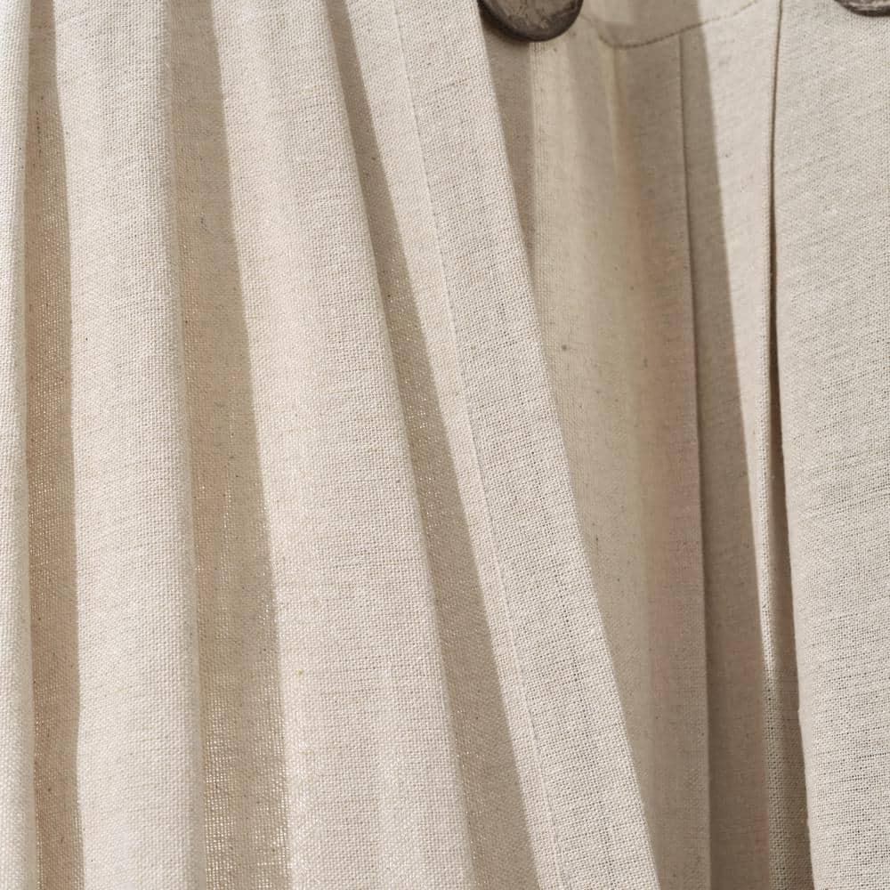 Lush Decor Linen Button Cotton Blend Tailored 29'' W Cafe Curtain (Set of 2)