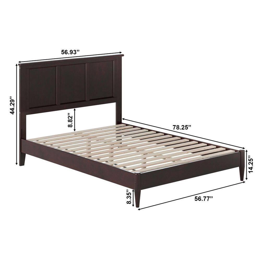 AFI Charlotte Full Solid Wood Low Profile Platform Bed, Espresso