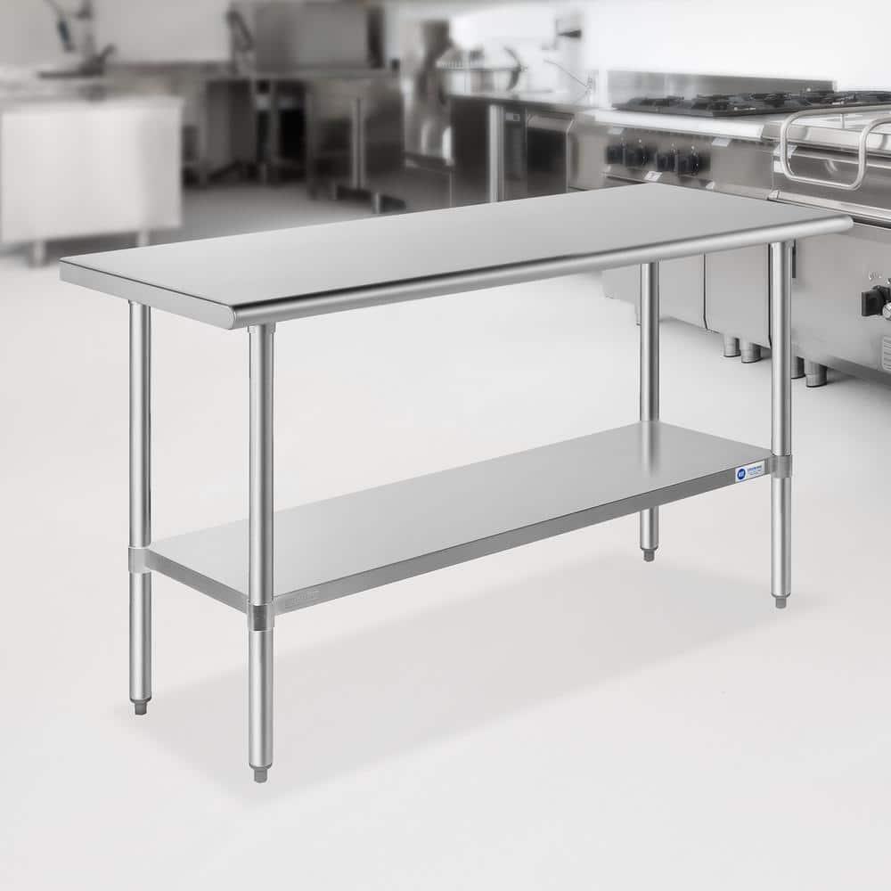 GRIDMANN 30" D x 34.5" H Stainless Steel Prep Station with Undershelf