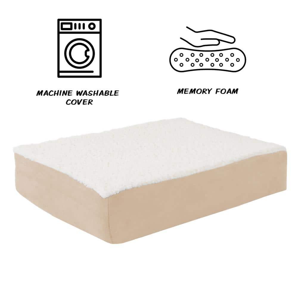 PETMAKER Orthopedic Dog Bed - Memory Foam Crate Mat with Machine Washable Cover
