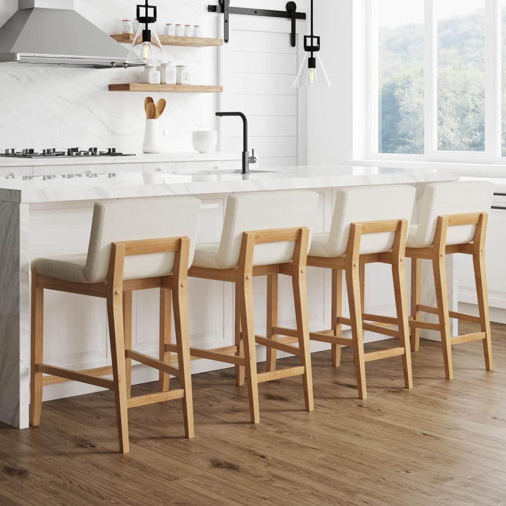 Nathan James Upholstered Wooden Stool