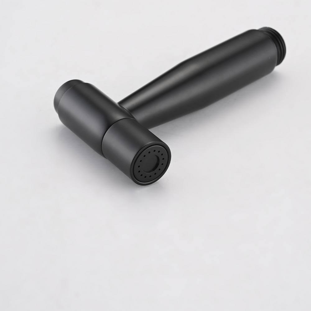 Double Handle Bridge Kitchen Faucet with Side Sprayer in Matte Black